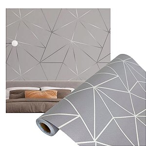 Papel de Parede Adesivo Zara Cinza 3D 10 Metros