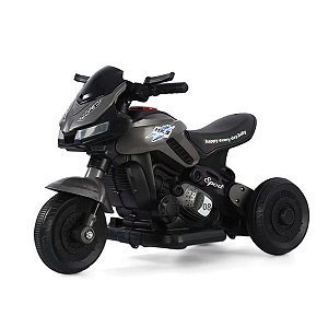 Moto Elétrica Infantil c/ Som e Luz  Preto e Cinza