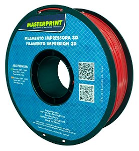 Filamento ABS - Masterprint Vermelho 1kg - 1.75mm