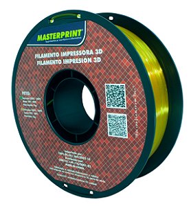 Filamento PETG - Masterprint Amarelo Translúcido 1kg - 1.75mm