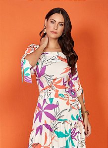 26902 BLUSA CREPE ESTAMPADA C/ AMARRAÇÃO NA MANGA