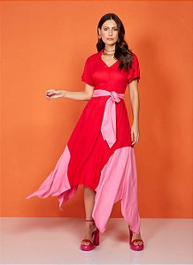 VESTIDO PLANO C/MIX DE TECIDO 115CM 26928