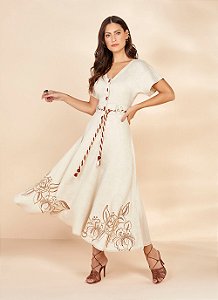 VESTIDO VISCOLINHO C/ BORDADO E CORDÃO 130CM 26942