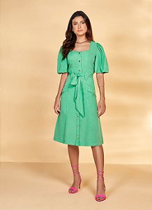 VESTIDO SARJA COLLOR VERDE 105CM 26949