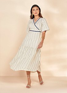 VESTIDO TECIDO PLANO LISTRADO COM TRANSPASSE E AVIAMENTO 125CM 26951