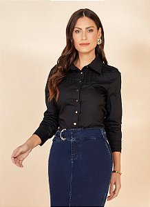 26890P CAMISA TRICOLINE PRETA C/TOMAS