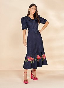 VESTIDO JEANS BORDADO 125CM 26991