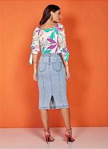 26847 SAIA JEANS LÁPIS C/ RECORTES E ABERTURA 75CM