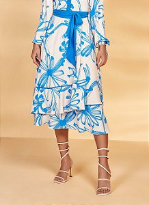 268521 SAIA CREPE EVASE C/ TRANSPASSE ESTAMPADA E VIVO AZUL 75CM