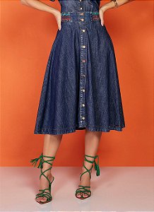 26873 SAIA JEANS GODE C/ BORDADO E ELASTICO NO CÓS 75CM