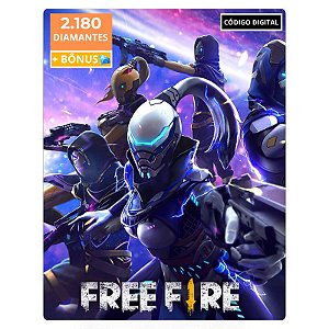 Free Fire 2.180 Diamantes + Bônus Código Digital - Cartão Recarga