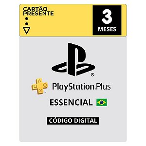 Playstation Plus Essencial 3 Meses Brasil Gift Card - Código Digital