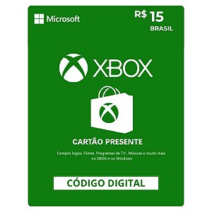 Xbox R$15 Reais Gift Card Brasil  - Cartão Presente Digital
