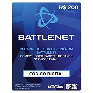 Blizzard Battle.Net R$200 Reais Código Digital - Cartão Recarga