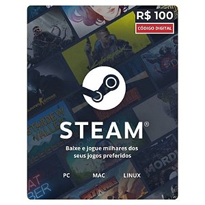 Steam R$100 reais Gift Card – Código Digital