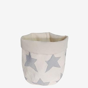 Mini Cesto Organizador Infantil Bag Estrelas - Cinza