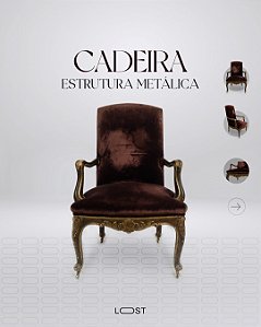 Par cadeiras estrutura metálica dourado com estofado em veludo cor vinho