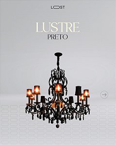 Lustre Antigo, Preto c/ cristal, Autêntico