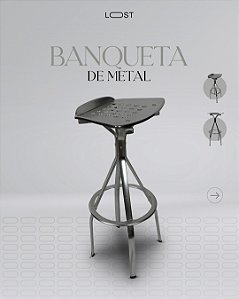 Banqueta de metal escovado