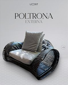 Par poltronas externas, estrutura de madeira preta