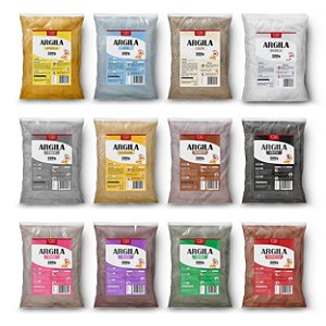 Argila 500g para máscara facial cores diversas