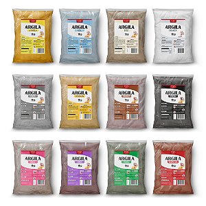 Argila 1kg para máscara facial cores diversas