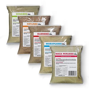 SUPER KIT VIGORAMIX - Combo de Gengibre, Guaraná, Catuaba, Marapuama, Maca Peruana