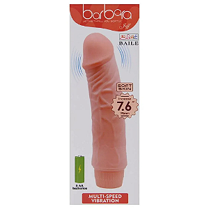 Prótese com Vibrador-  Pênis Silicone 19,5 X 4 Cm