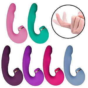 Vibrador de Ponto G e Clitóris com Dedilhar / Tapping no Meio - Air Pulse 2