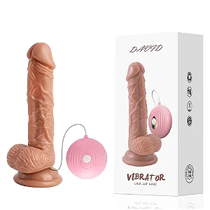Pênis Vibrador Realístico Com 10 Modos De Vibração 18 cm X 3,8 cm