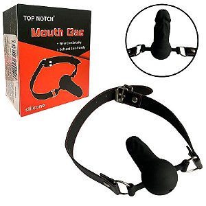 Mordaça com Formato de Pênis em Silicone