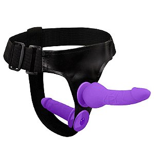 Cinta Peniana com prótese Dupla com Vibro e controle