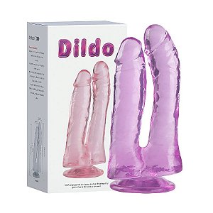 Prótese Dildo Duplo Realístico - Transparente - 17,3 x 3,5 cm