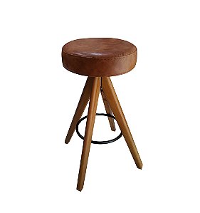 Banqueta Alta Laura Pés Em Eucalipto