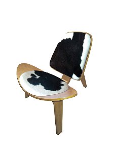 Poltrona Cadeira Shell Couro Natural