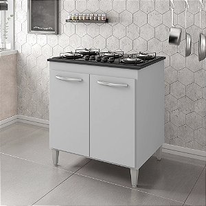 Balcão Jade 2 Portas Para Cooktop 5 Bocas BRANCO
