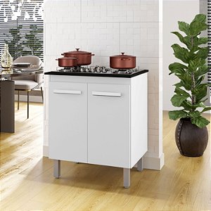 Balcão Jade 2 Portas Para Cooktop 5 Bocas BRANCO