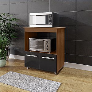 Balcão Angela Multiuso P/ Forno E Microondas Compacto Savana/Preto