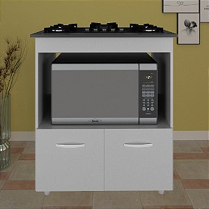 Balcão Elisa 2 Portas Para Cooktop 5 Bocas Branco