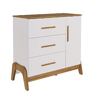 Cômoda Linha Guti Retrô Branco/ Amêndoa