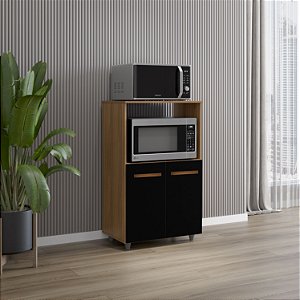 Balcão Multifuncional Tais Savana Preto Forno E Microondas