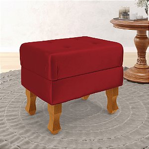 Puff Retro Baú Luiz Xv Capitonê Promoção Vermelho