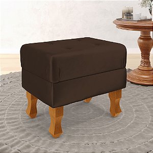 Puff Retro Baú Luiz Xv Capitonê Marrom