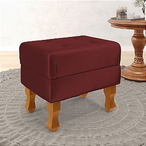 Puff Retro Baú Luiz Xv Capitonê Bordô