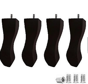 Kit Com 4 Pés Retrô Tabaco Em Madeira Pinos + Bucha americana