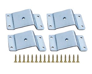 KIT COM 4 CHAPINHAS DE AÇO + 16 PARAFUSOS PARA FIXAÇÃO