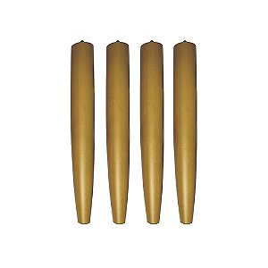 Kit Com 4 Pés Palito Castanhos + Chapinhas De Fixação