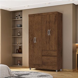 Guarda Roupa Ideal Plus 4 Portas COR:IMBUIA