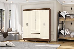 Guarda Roupa Ideal Plus 6 Portas COR:IMBUIA/CHAMP