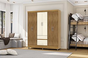 Guarda Roupa Ideal Plus 6 Portas COR:NAT/BRISA/CHAMP